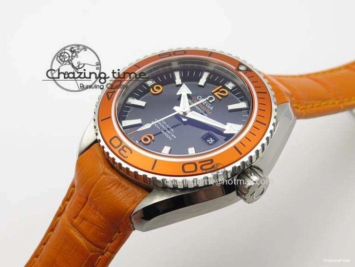 0214 Reliable Planet Ocean Professional SS V6F 37mm Ladies Orange Bezel On Orange Leather Strap A 8255
